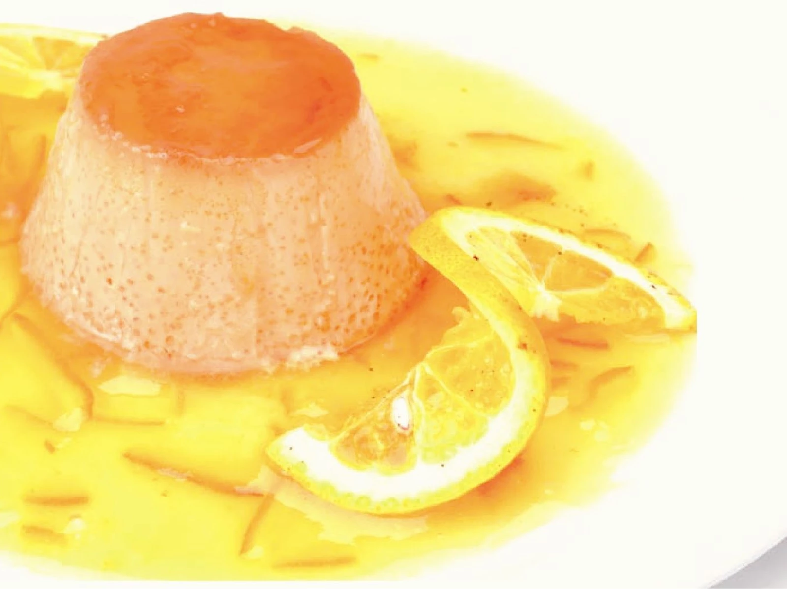 Receta flan de café y naranja